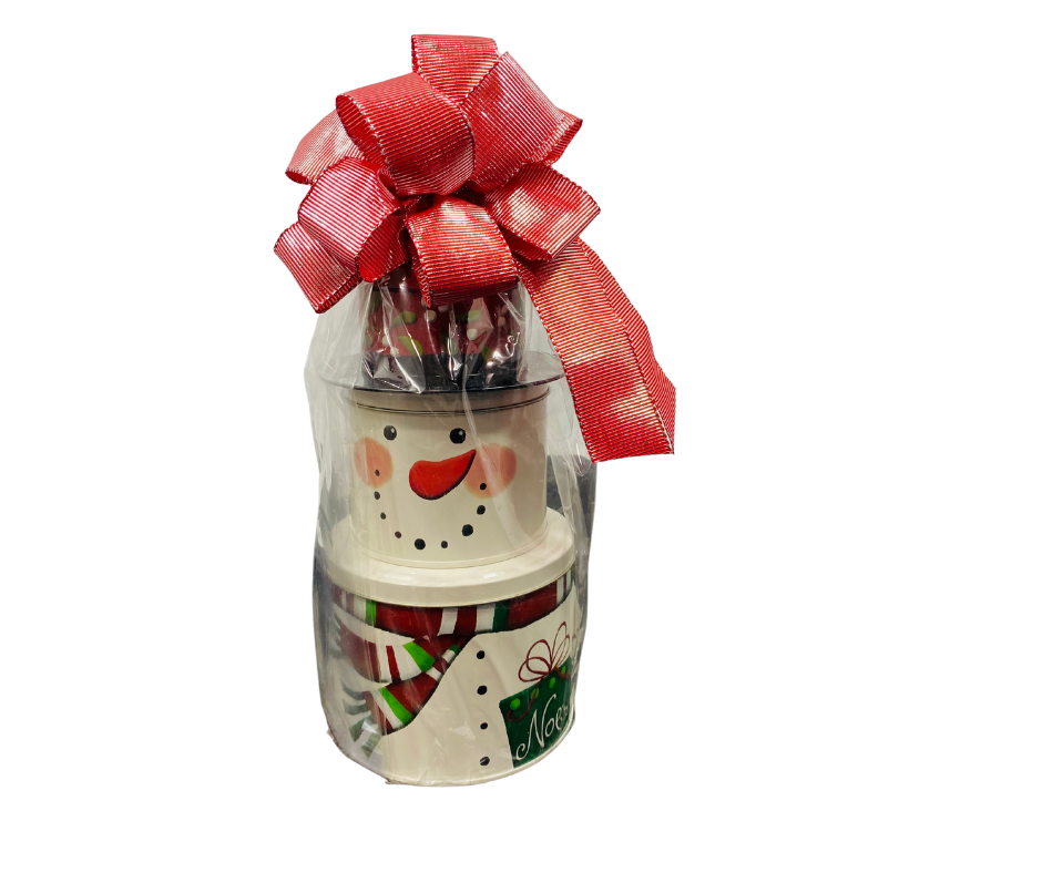 Cheerful Snowman Gift Basket With Locally Made Gifts