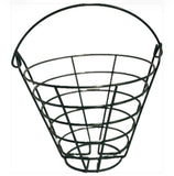 Dark Green wire golf basket on a white background