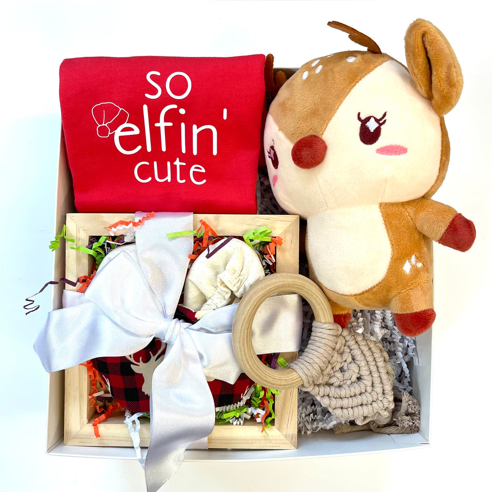 Santa's Elf Gift Basket With Cute Gifts For Christmas