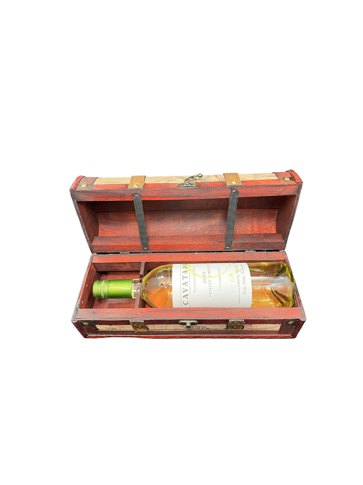 Antique World Map Wine Box with Handle